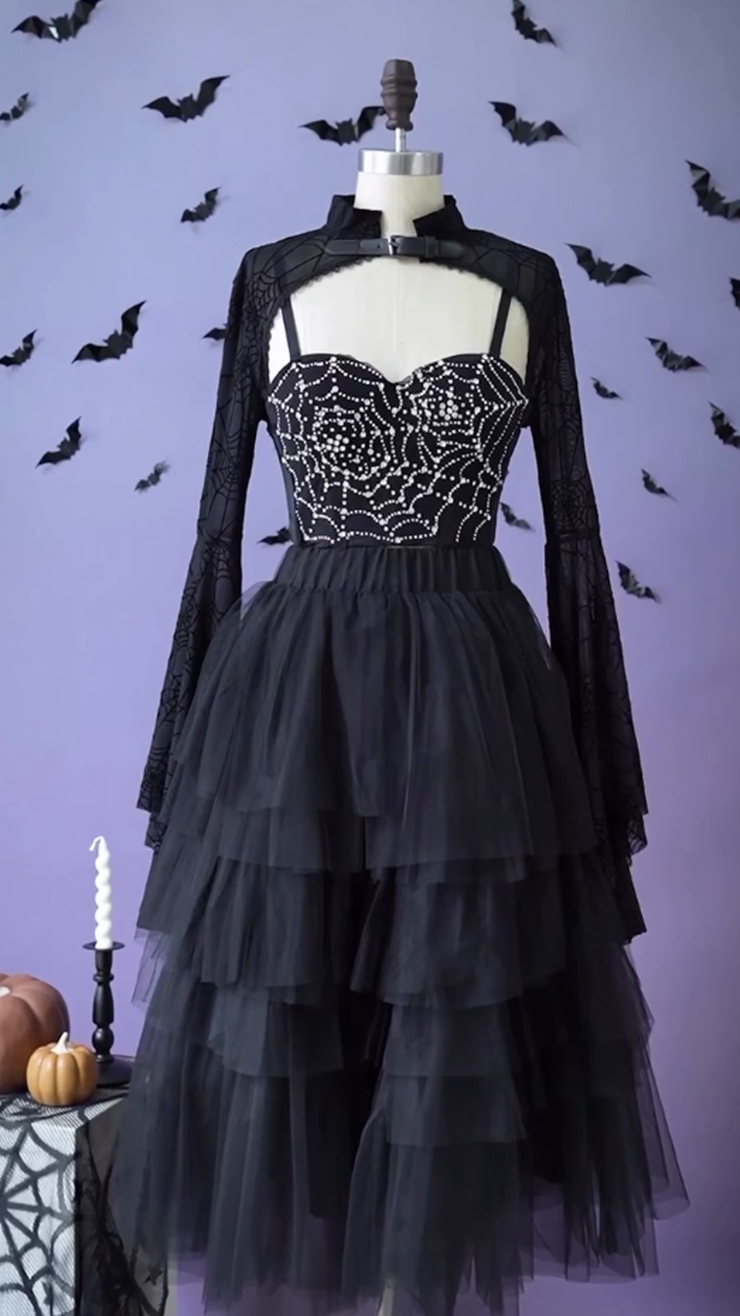 CHICWISH Women's Black Tiered Layered Mesh Ballet Prom Party Tulle